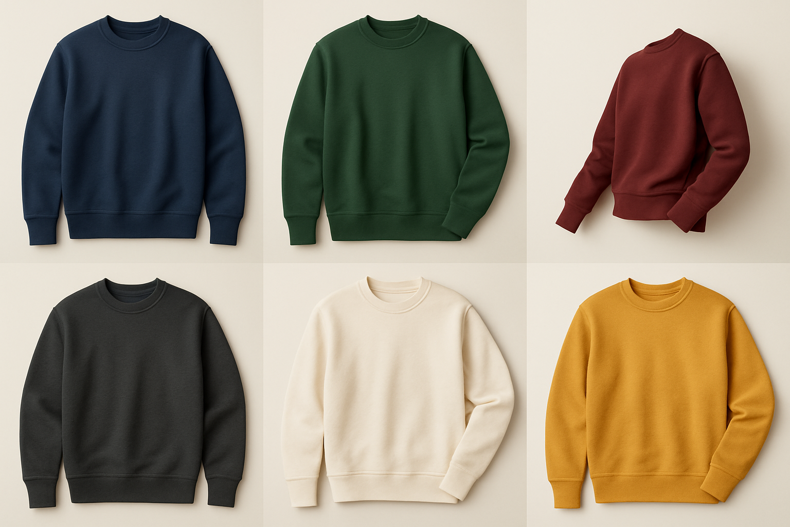 sweatshirts in verschieden Farben 